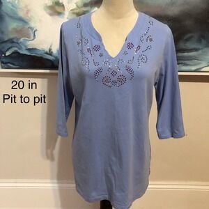 Leo & Nicole‎ women's top size L blue color